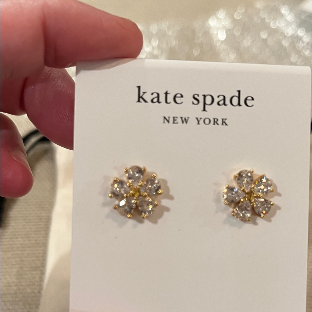 kate spade Crystal Bursting Bloom Studs/NWT - Picture 4 of 8